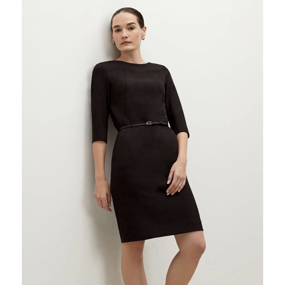 M.M.LaFleur Black Etsuko Belted Sheath Dress Size 6‎ Work Office Professional